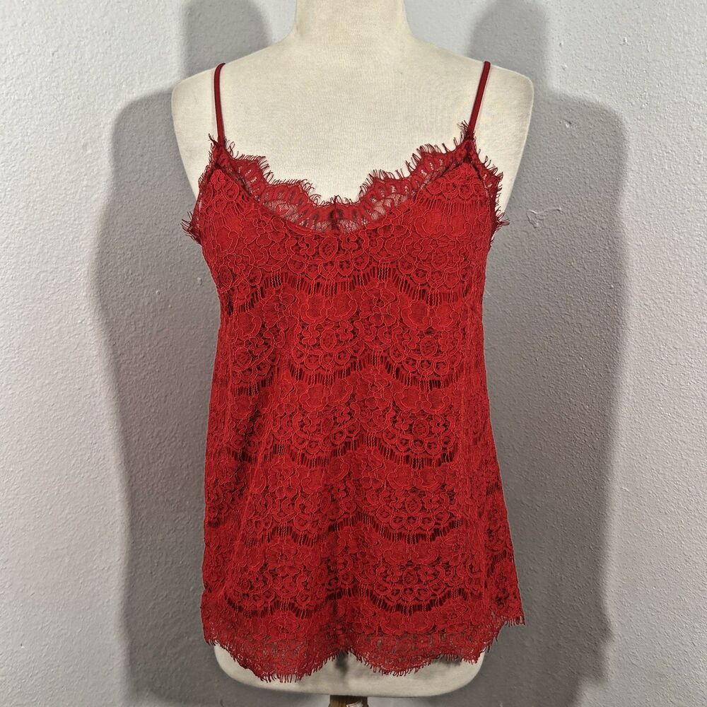 Monteau Top Womens M‎ Red Lace Fairycore Festival Coquette Y2K